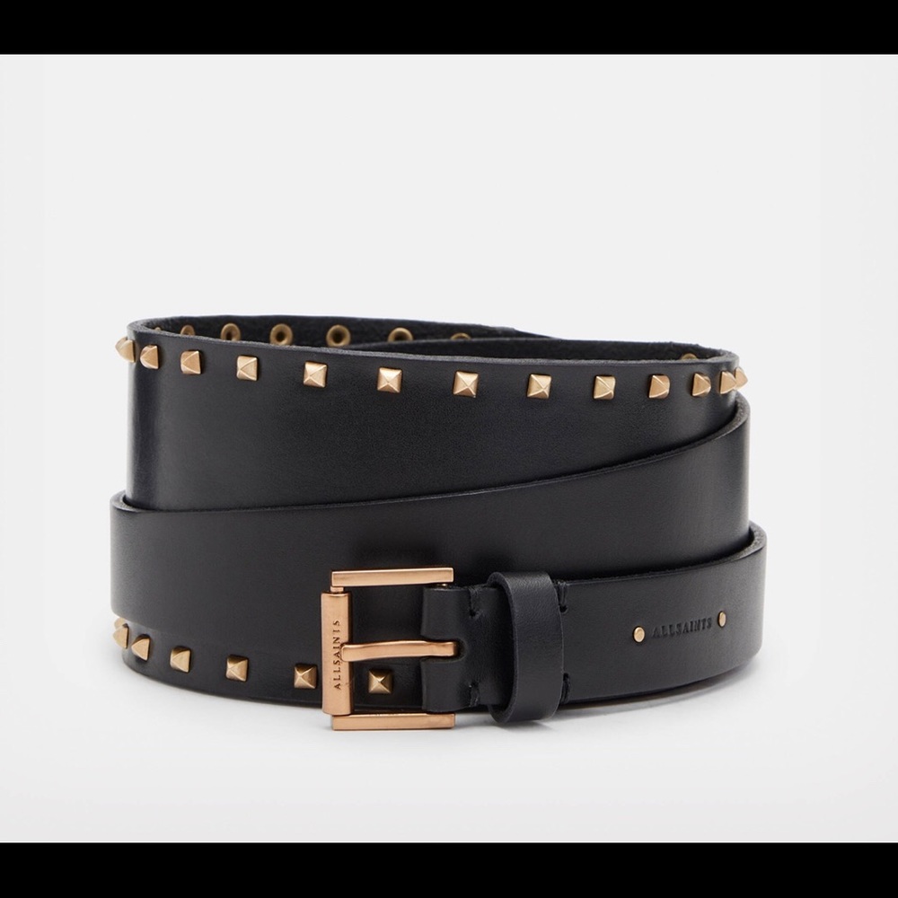 ALLSAINTS Maxie Leather Studded Alcor Belt